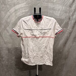 GUESS Mens White Red Blue Trim Short‎ Sleeve T-Shirt Size Medium